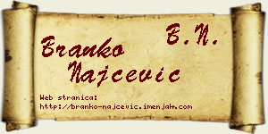 Branko Najčević vizit kartica